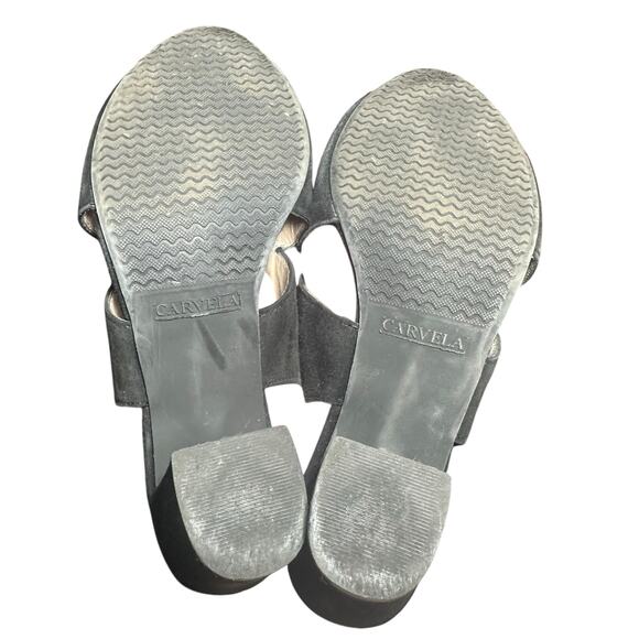 Carvela Black Suede Open-Toe Heel Sandals - Size 7 - Picture 8 of 12